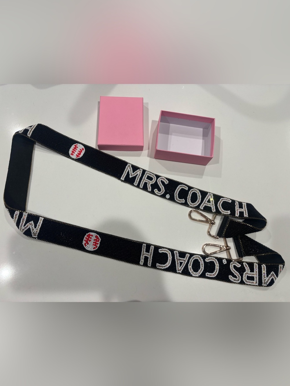 Black 'MRS. COACH' Adjustable Bag Strap